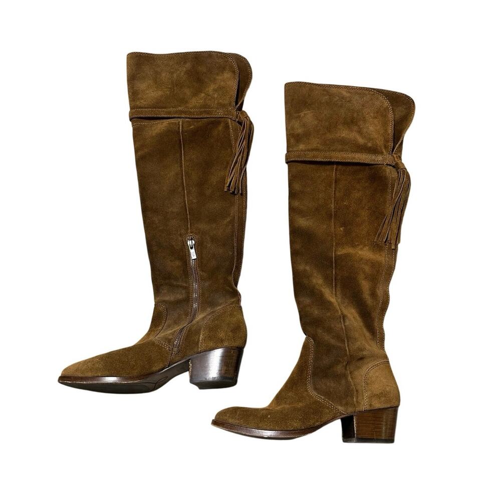 Frye Clara Brown Suede Over the Knee Boots